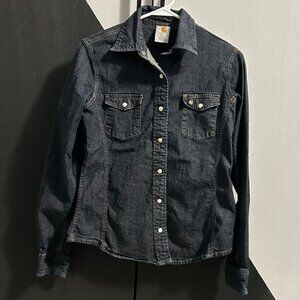 Carhartt Women's Denim Snap Button-Up Size S